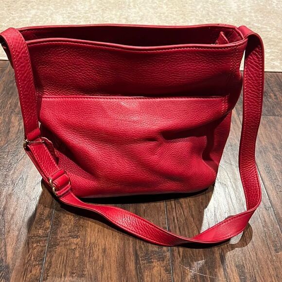 Coach 90's Red Leather Erickson Bag pebbled leather in EUC made in USA - Picture 1 of 10
